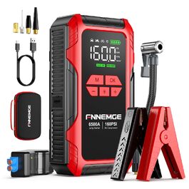 Пауербанк для авто FNNEMGE 26800mAh з пусковим струмом 6500A, компресором 160PSI, LCD-дисплеєм та LED-підсвіткою