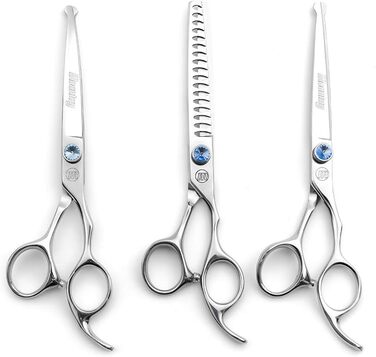 Професійні ножиці для грумінгу собак Moontay: набір для стрижки, витончення та фінальної обробки (7 дюймів, 440C сталь)