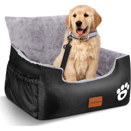 Pet Car Seat for 2 Small Dogs - Washable & Adjustable, 55x30x30cm