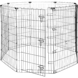 Amazon Basics Collapsible Dog Playpen - Metal, 152.4 x 152.4 x 107cm - Black