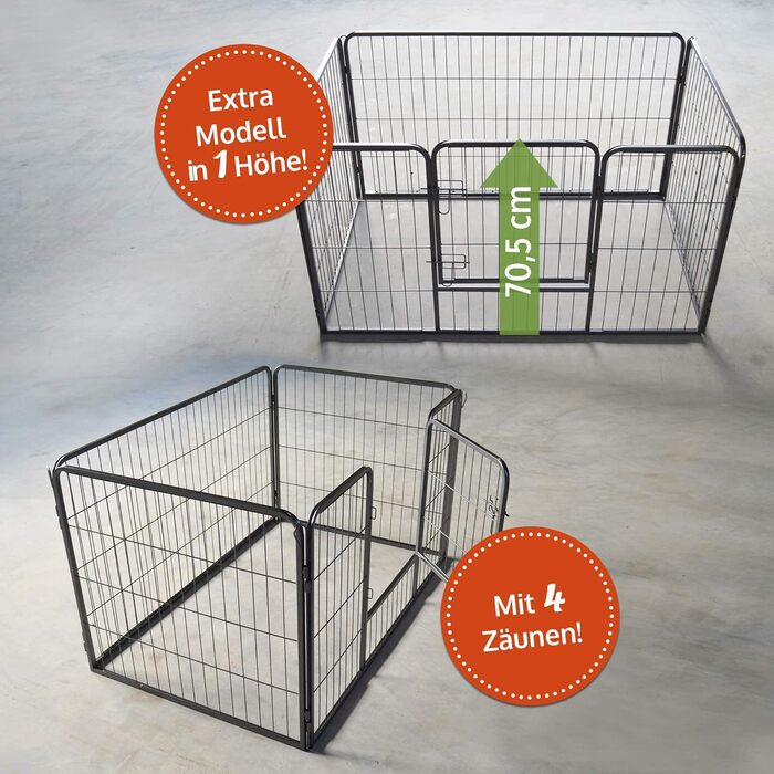 Zooprinz Freilaufgehege для собак (загон) - ідеальний вольєр для цуценят та великих собак, стабільне плетіння, 4 моделі, 70,5 см