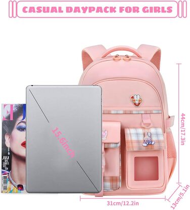 Дитячий рюкзак для дівчаток-підлітків, рожевий: зручний та водонепроникний для школи та подорожей (9-15 років)