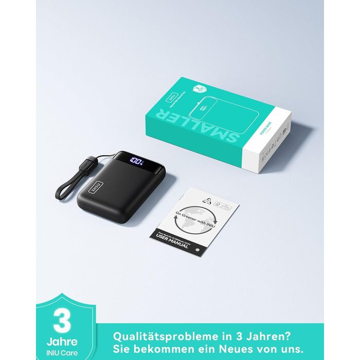 Power Bank INIU 20000mAh з швидкою зарядкою 22.5W, USB-C, для iPhone, Samsung, AirPods, iPad - зовнішній акумулятор для подорожей та кемпінгу