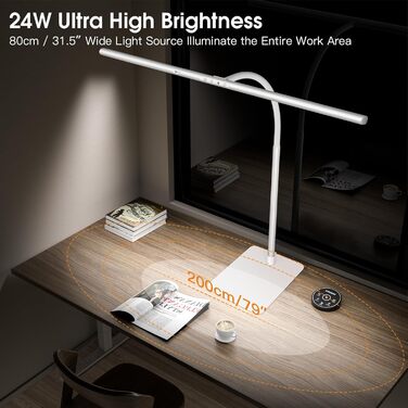 LED-лампа EYOCEAN для монітора з жестами та пультом, 24W, 80см, регульована яскравість, денне світло для офісу, читання, архітекторів, дизайнерів