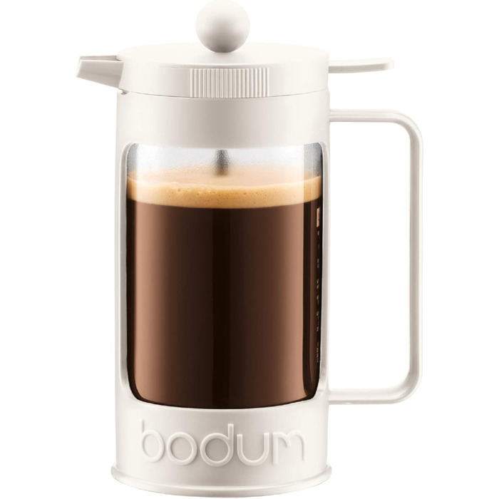 Bodum BEAN Coffee Maker for 8 Cups (Press Filter System, Insulated, Drip-Stop, 1.0 liters) (Creme, 8 Cups)
