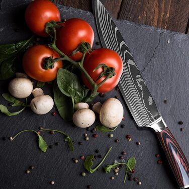 Набір кухонних ножів Gustrug 8 предметів: високоякісна сталь, гострі леза, ергономічні ручки, подарункова коробка. Ідеально для дому та ресторану