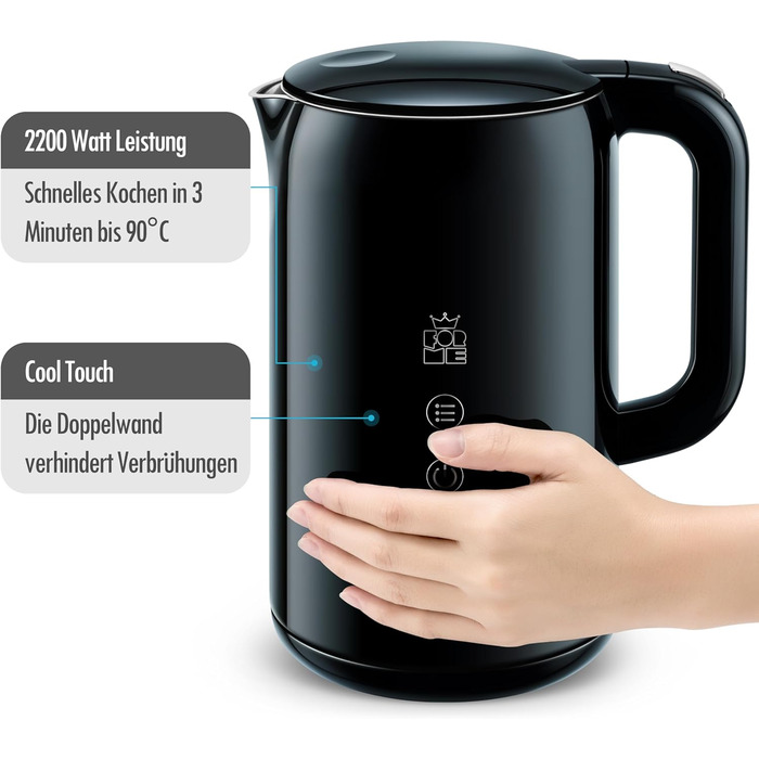 Електричний чайник ForMe з нержавіючої сталі, 1,7 л, регулювання температури 40-100°C, LED дисплей, функція підтримання тепла, BPA Free