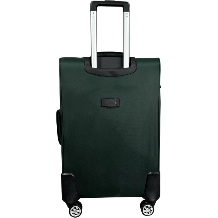 Чемодан-валіза на колесах, тканинний, розширюваний, з подвійними колесами (M/L/XL/XXL або набір 4 шт.), м'яке багаж (фіолетовий, ручна поклажа (55 см)), (ручна поклажа (55 см), смарагдовий)