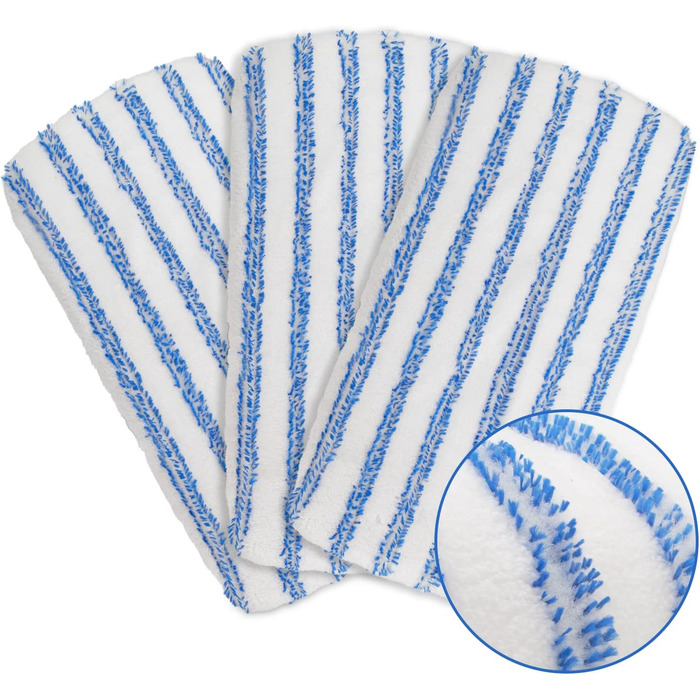 MASTERTOP 3-Piece Microfiber Mop Heads, Reusable for Large Surfaces, Microfiber, Flat Mop Head, Wet or Dry Floor Cleaning, Only for MASTERTOP Mop