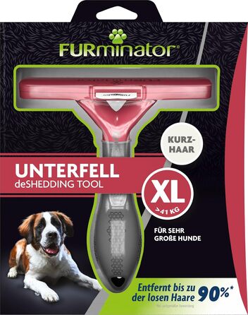 FURminator для собак XL: щітка для видалення підшерстка для великих собак, покращений дизайн (прозора, для короткошерстих)