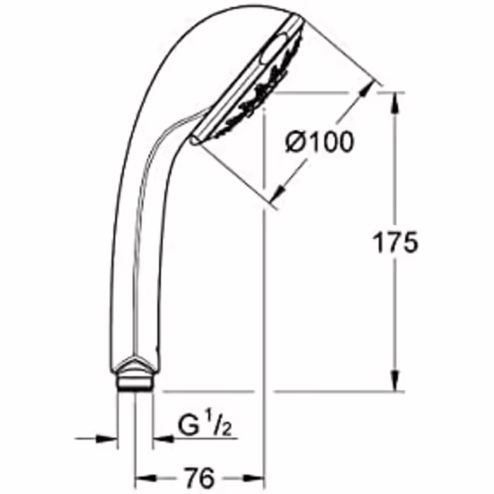 GROHE Relexa 100 Five - Hand Shower (5 Spray Patterns, Durable Surface, Anti-Limescale System), chrome, 28796000