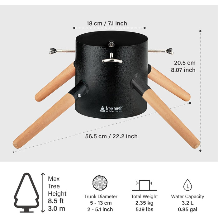 Підставка для ялинки з водою, для великих ялин, до 3м, діаметр стовбура 5-13см - Family Christmas Tree Stand