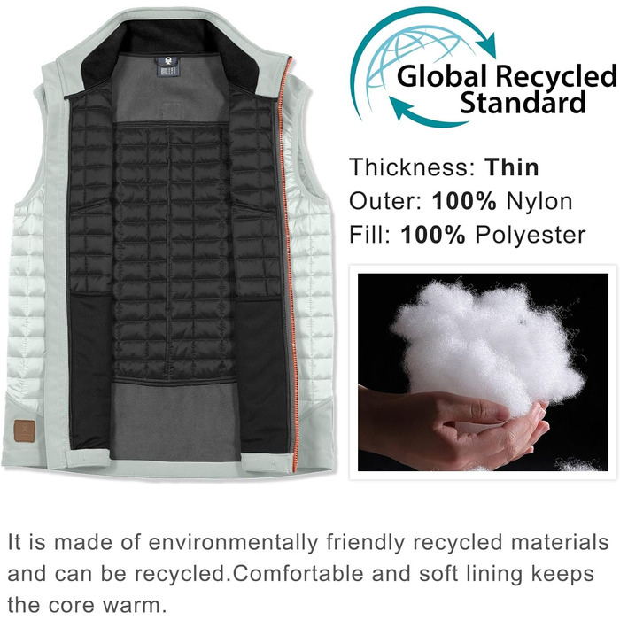 Little Donkey Andy Легка пухова жилетка для чоловіків, тепла безрукавка, Outdoor-куртка для походів, подорожей та бігу (XL, світло-сірий)