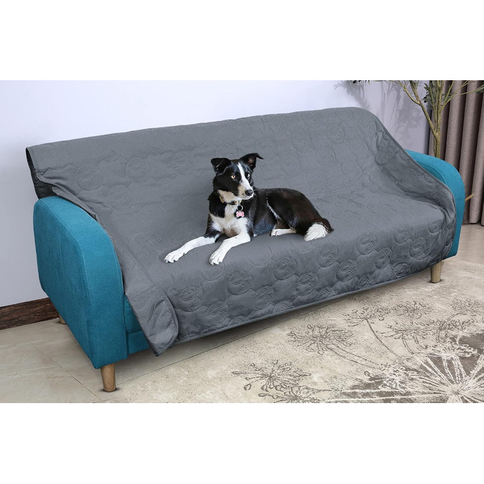 Водонепроникний килимок для собак Pawsee, антиковзкий, 150 x 120 см, сірий. Захисний килимок для собак, диван, собачий софа, для дому та подорожей, легко миється. Підходить для великих собак та котів.