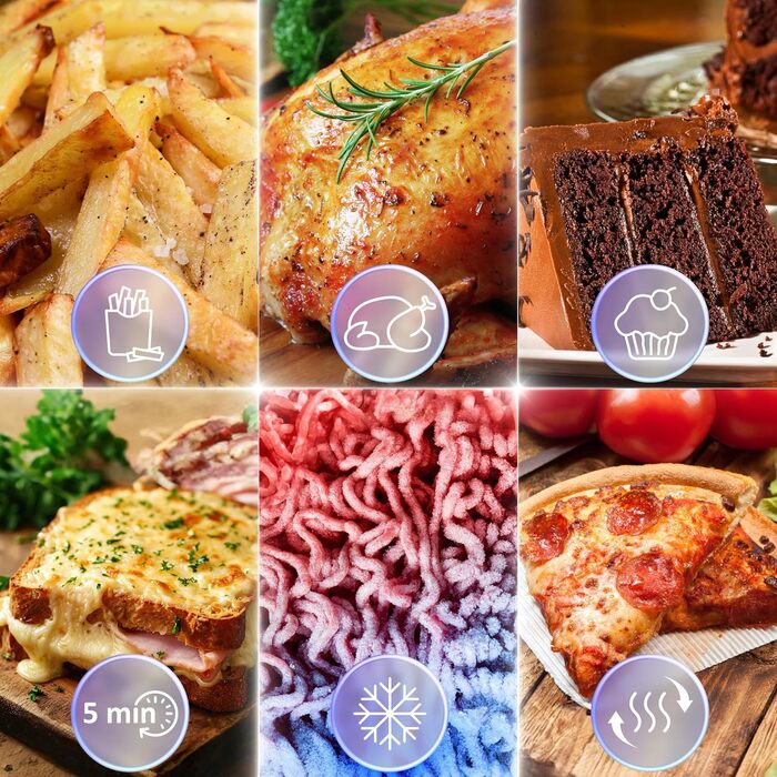 Фритюрниця Duronic XXL з 10л об'ємом та 2 камерами: подвійна фритюрниця без олії, Air Fryer для смаження без жиру (чорна)