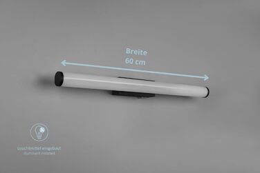 lightling LED Wall Light/Bathroom Light/Mirror Light Leo, Protection Class IP44, in matte black metal, 80.4 x 5.5 x 8.5 cm (60 cm black)
