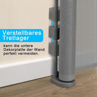 Expandable Baby Gate with Lock - 150cm Wide, 83cm High - Pet & Baby Safety Barrier
