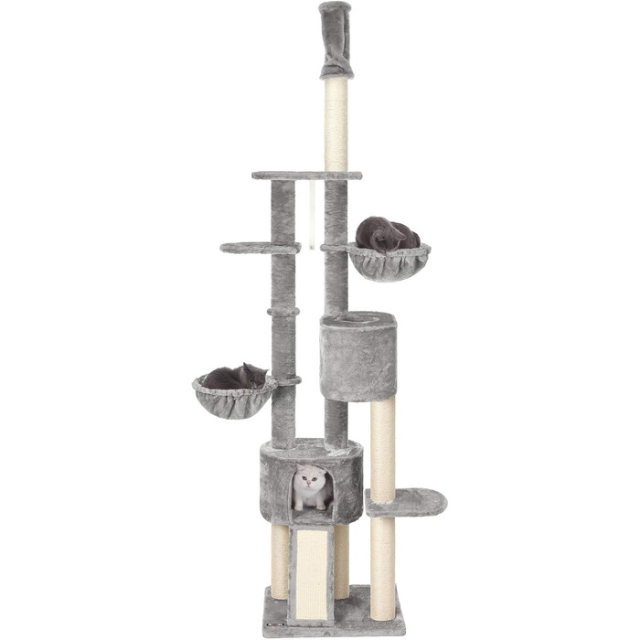 Дряпка для котів Feandrea, кігтеточка, 2.4-2.6 м, світло-сіра, PCT110W01