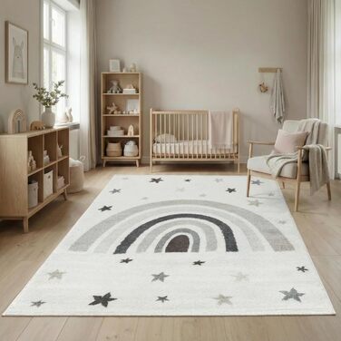 Дитячий килим Kinderteppich DOTS бежево-рожевий 80x150 см, Öko-Tex для дитячої кімнати