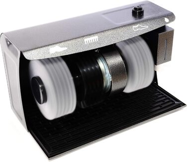 Shoe Polishing Machine, Shoe Polishing Machine, Polisher, Shoe Brush, Polishing Machine, Shoe Buffer, 3 Brushes, HG50056, Anthracite, Width: 40.0 cm x Depth: 24.5 cm x Height: 24 cm