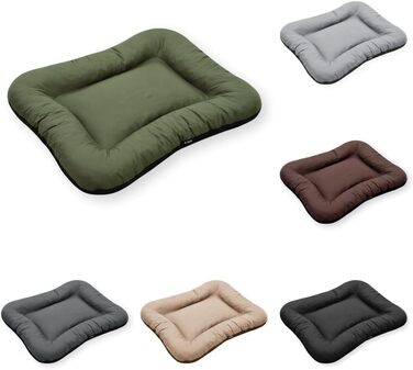 Ліжко для собак середніх порід 4L Textil KLEO, 90x70 см, водонепроникне, знімний чохол, темно-зелене