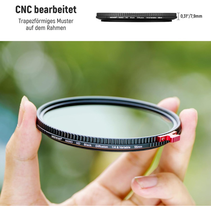 NEEWER 72mm Дифузор та ND-фільтр 2-в-1: ND2-ND32, HD, водовідштовхувальний, анти-дряпання, без X Cross