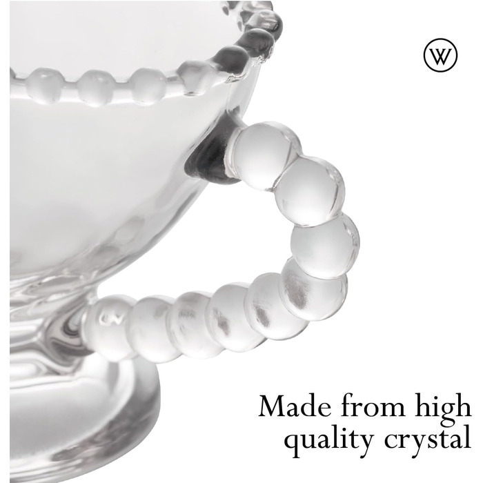 WOLFF Pearl-Crystal Sauce Boat with Handle, Sauce Bowl for Sauces, Harvest Festival Sauce Dish