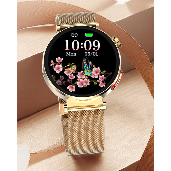 Жіночий смарт-годинник Sayberg AT490 (Золотий) з функціями ЕКГ та вимірювання рівня цукру