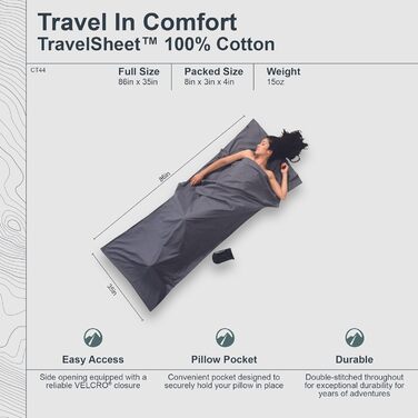 Вкладиш у спальник кокон Cocoon MummyLiner з бавовни