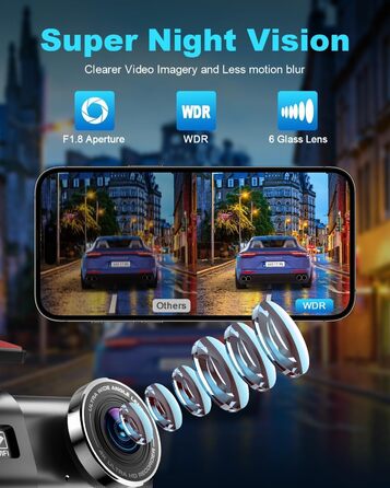 4K WiFi відеореєстратор в автомобіль, з Wi-Fi, SD 64GB, IPS екран 1.47