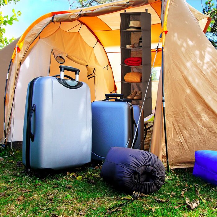 Настінна вішалка для одягу Relaxdays з 6 відділеннями, сіра, 139 x 30 x 30 см