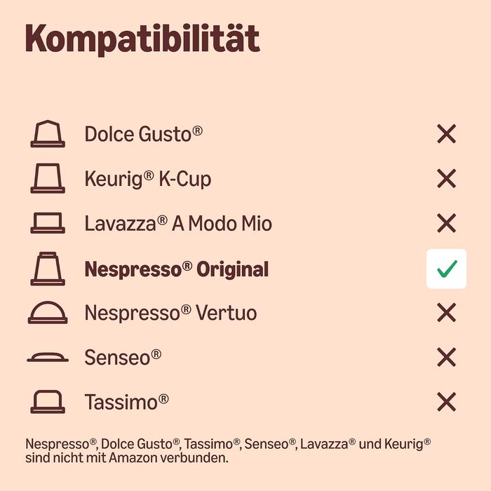 Кавові капсули для еспресо by Amazon з алюмінію, сумісні з Nespresso, світле обсмаження, 100 шт (5 упаковок по 20 шт), сертифіковані Rainforest Alliance
