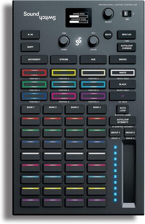 SoundSwitch Control One – Професійний контролер освітлення DMX для DJ з 3 місяцями доступу до програмного забезпечення SoundSwitch, підтримка DMX та Phillips Hue. Чорний колір