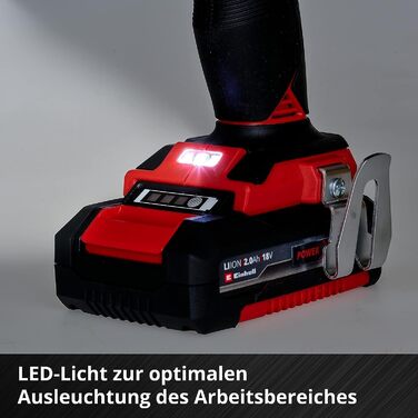 Акумуляторний дриль-шуруповерт Einhell TP-CD 18/50 Li BL Power X-Change (18 В, Brushless, 50 Нм, 2 швидкості, патрон 13 мм, 2 x 2.0 Ah, зарядний пристрій, кейс)