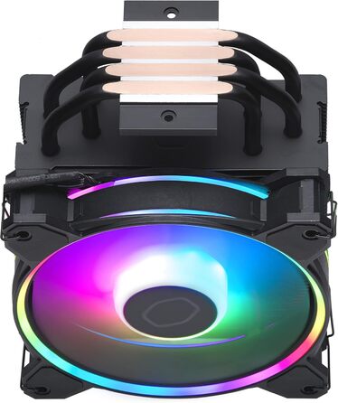 Cooler Master Hyper 212 Halo: Кулер для CPU з RGB підсвічуванням, чорний, LGA1700 & AM5, 4 теплові трубки