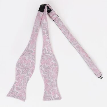 Мужская галстук-бабочка Alizeal Retro Paisley с платком в комплекті, бирюзовый цвет (универсальный размер, розовый/серебристый)