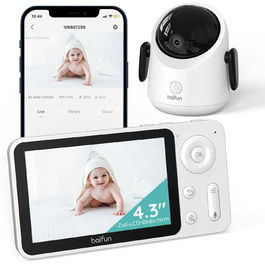 Дитячий відеоняня BOIFUN з камерою, WiFi 360°, 2 MP, моніторинг руху, інфрачервона нічна зйомка, датчик температури, мобільний додаток, 4x зум, Baby 3SM Дитячий відеоняня BOIFUN з камерою, WiFi 360°, 2 MP, моніторинг руху, інфрачервона нічна зйомка, датчик температури, мобільний додаток, 4x зум, Baby 3SM