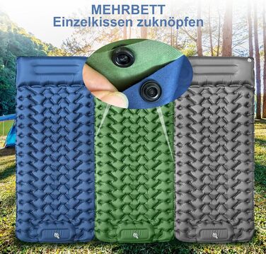 YOUXIU Self-Inflating Camping Mat - Ultralight Sleeping Pad with Foot Pump - Waterproof Travel Mat for Hiking & Tent Use - Blue