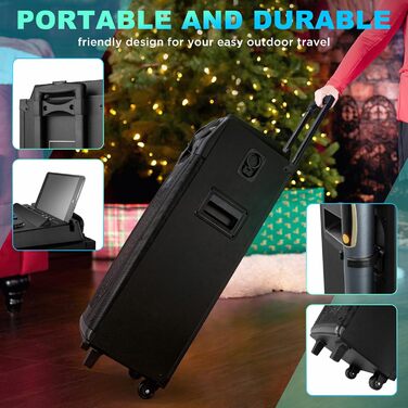 Bluetooth Караоке Машина DSP з 2 Мікрофонами та 2 × 10” Динаміками, Портативна PA-система для Дорослих та Дітей, USB-C Запис, Ефекти DJ, FM, Підтримка TV/Проектора GTSK210-1