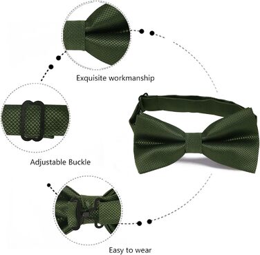 Набір краватка-метелик, запонки та хустинка Alizeal для чоловіків, оливковий колір