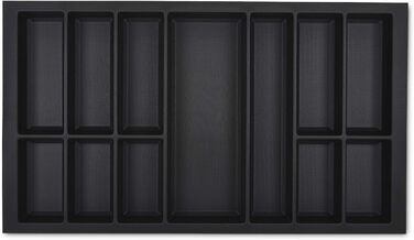 Лоток для столових приборів ORGA-BOX VII чорний 826x474 мм для кухонь Beeck, Siematic, Schröder, корпус 90 см