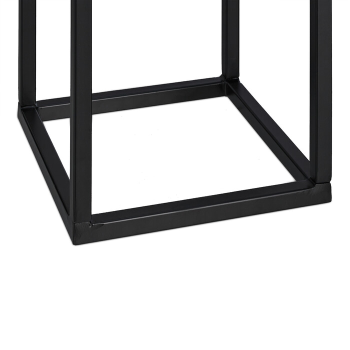 Relaxdays Black Metal Firewood Rack