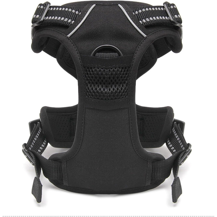 Шлейка для собак Truelove TLH5651, чорна, розмір M, запобігає ривкам, світловідбиваючі шви, для активного відпочинку