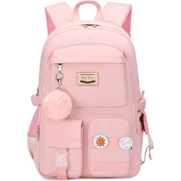 Рюкзак для дівчат Hey Yoo: стильний рюкзак для школи, коледжу, середньої та старшої школи. Рожевий колір.