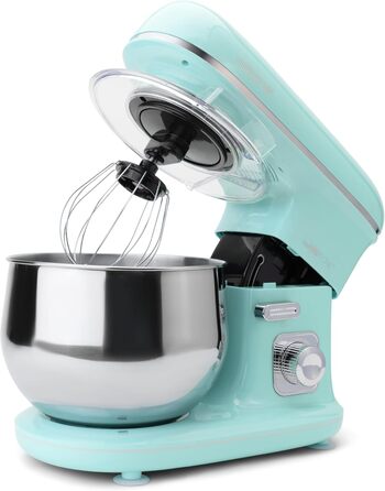 Кухонна машина Clatronic KM 3711, 1100 Вт, 5 л, м'ятна, з кришкою та отвором для додавання інгредієнтів