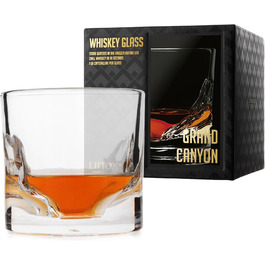 Набір склянок для віскі LIITON Grand Canyon (2 шт.) з кришталевого скла, Tumbler, для коктейлів, джина, бурбона, рому, подарунок для чоловіків