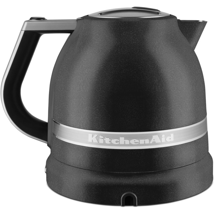 KitchenAid Kettle with temperature setting from 50 to 100°C | Teakettle with scale filter 1.5L | Electric 2400 Watt | Stainless steel | Black cast iron 1.5 liter black cast iron