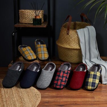 Тапочки чоловічі Dunlop з підкладкою, антиковзкі, з Memory Foam, 44 EU, темно-синій, бордовий