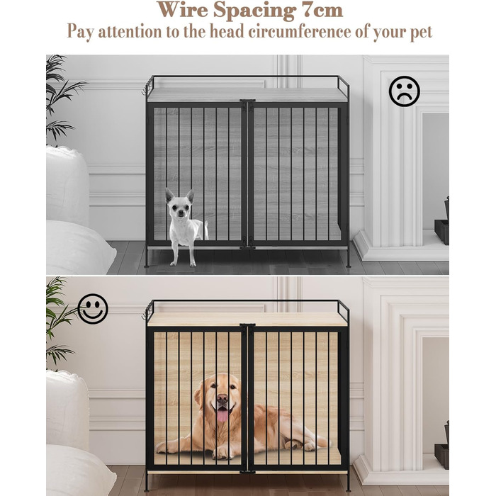 Клітка для собак EUGAD з дерева, переносна будовушка для дому, XXL, для малих/середніх собак, 104x92x60 см, міцна