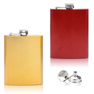 Набір з 2 фляг з нержавіючої сталі 8oz (227 мл) - чорний та зелений, військовий дизайн, для алкоголю